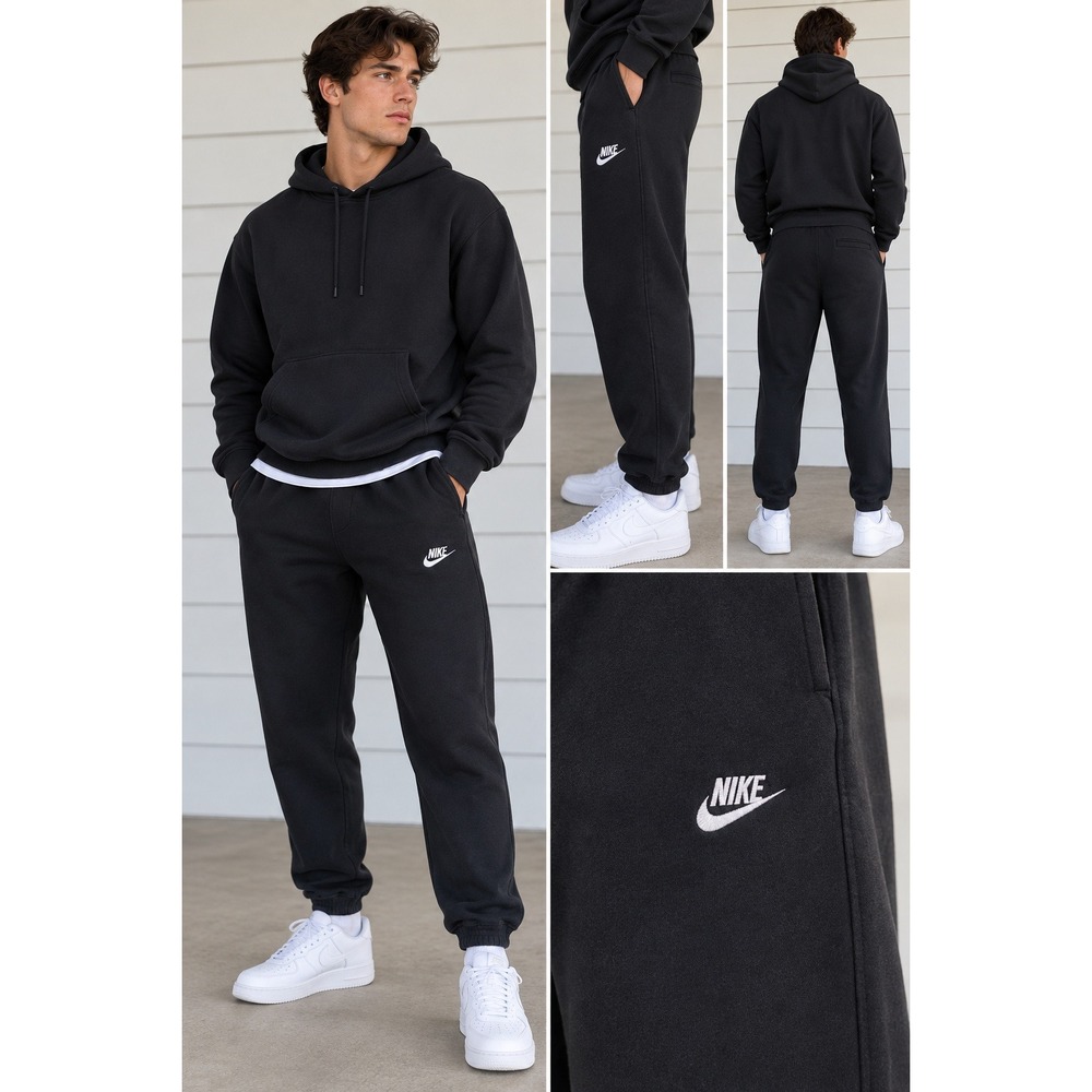 A- 95- Nike Sportswear Club Fleece Joggers Black Mens Medium BV2671-010